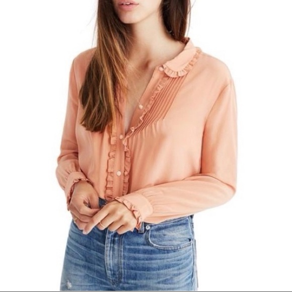 Madewell Tops - Madewell silk ruffle blouse